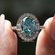 Old Mine Oval Cut Moissanite Halo Ring