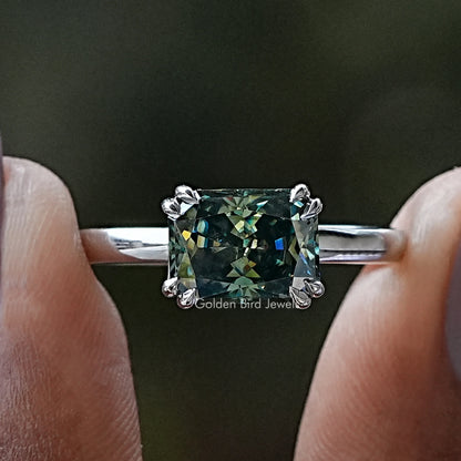 Ost-West Radiant Cut Moissanite Verlobungsring