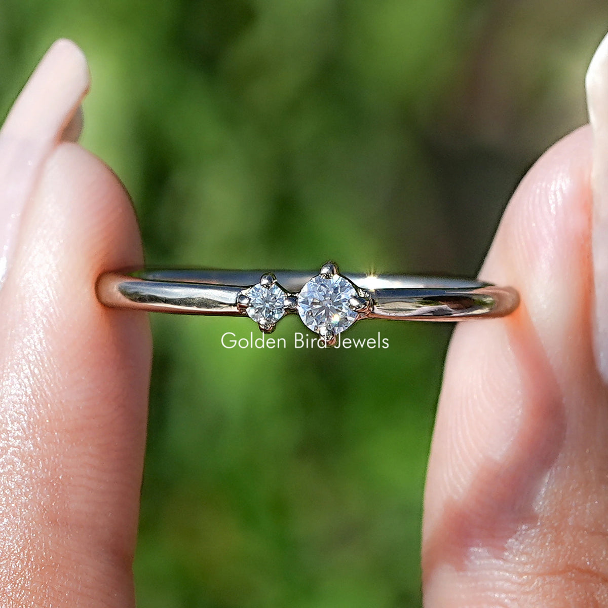 Round Cut Lab Diamond Toi Et Moi Ring