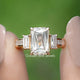 Criss Cut Moissanite Three Stone Ring