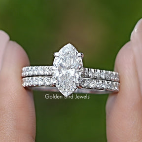Marquise Cut Lab Grown Diamond Bridal Ring Set