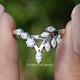 Marquise Cut V Shape Curved  Moissanite Wedding Band
