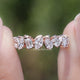 Front view of Multi Shape Lab Diamond Full Eternity Wedding Band in two fingers 