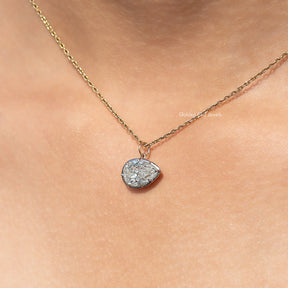 Moissanite Pear Shaped Bezel Solitaire Pendant
