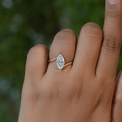 Marquise Moissanite Solitaire Engagement Ring