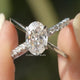 Crushed Ice Oval Moissanite Split Shank Accent Ring