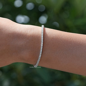 Tennisarmband mit Moissanit im Asscher-Schliff