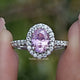 Tourmalin Rosa Ovalschliff Edelstein Halo Akzent Ring