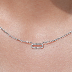 Round Lab Grown Paperclip Diamond Pendant