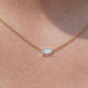 East West Baguette Cut Lab Diamond Pendant
