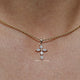 Marquise Cut Lab Diamond Cross Pendant