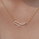 Round Diamond Paperclip Interlocked Pendant