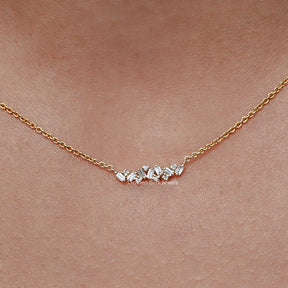 Baguette Cut Lab Diamond Cluster Pendant