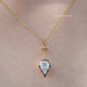 In neck View Of Old Mine Shield Moissanite Pendant