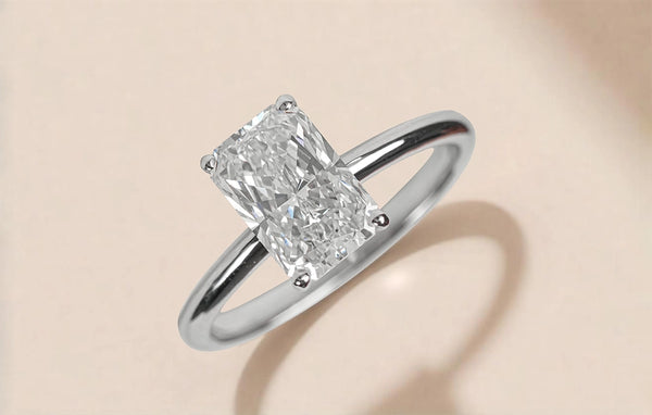 Solitaire Radiant Cut Lab Diamond Ring