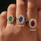 Oval Gemstone Halo Engagement Ring