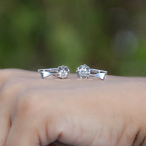 Colorless Round Moissanite Cluster Earrings