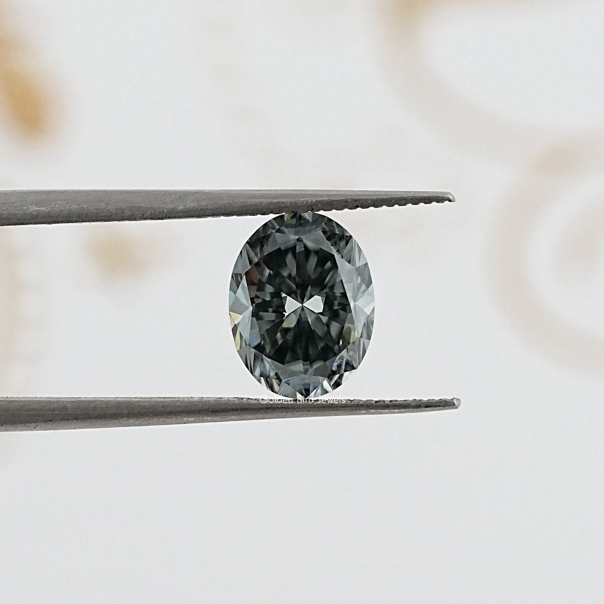 tweezers  View of Oval Cut Moissanite Loose Stone for Anniversary Rings