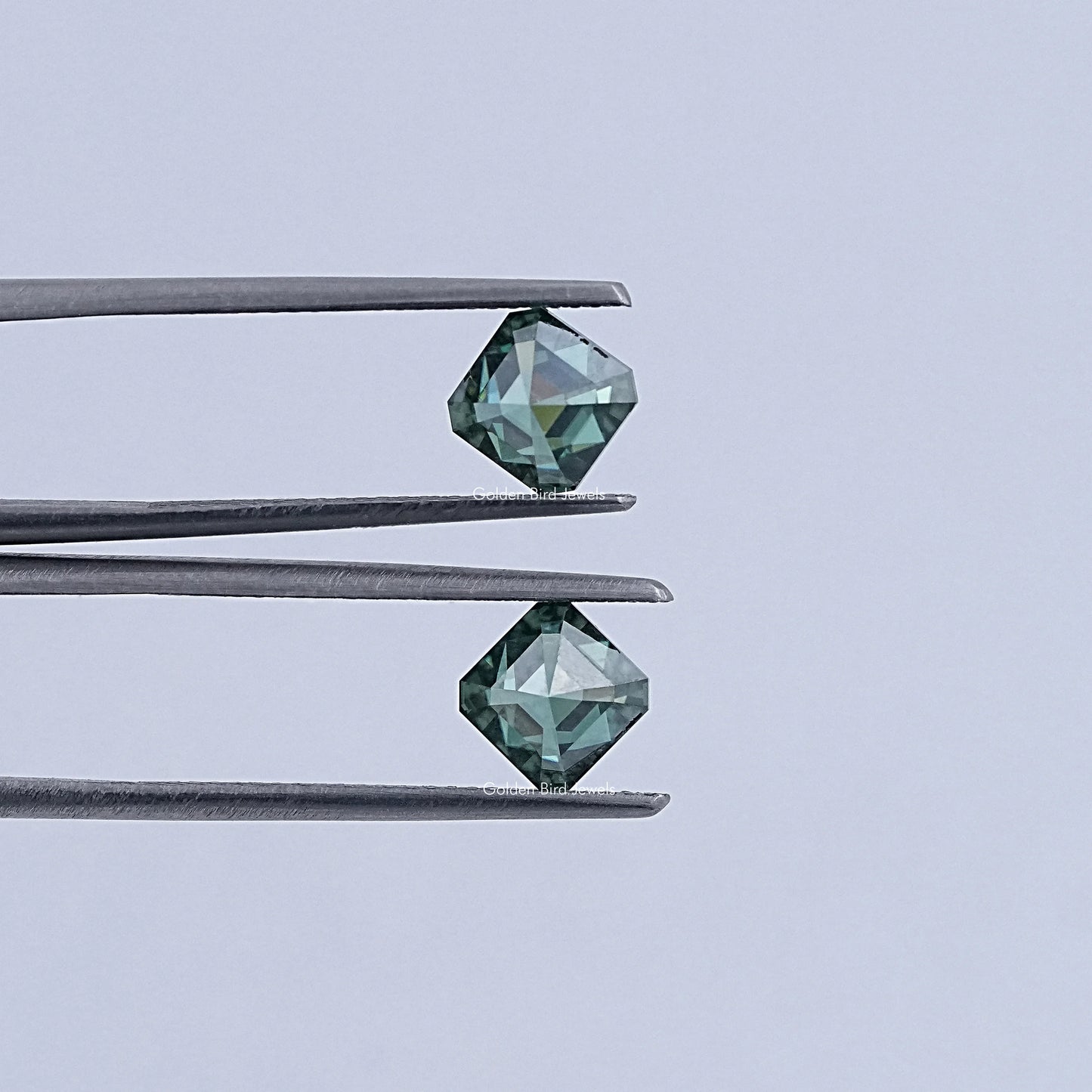 Asscher Cut Lab Loose moissanite in white tone 