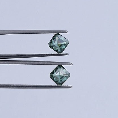 Asscher Cut Lab Loose moissanite in white tone 