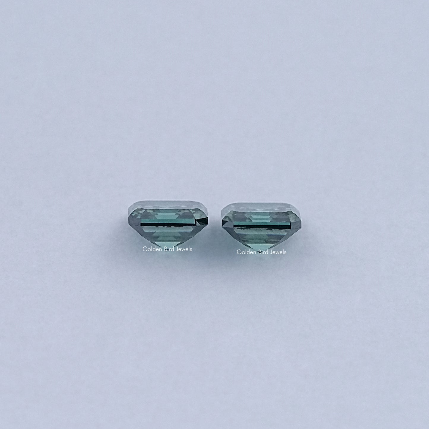Side View Of Asscher Cut Lab Loose moissanite     