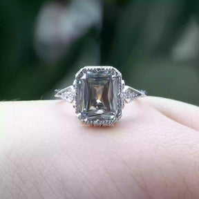 [Criss And Round Cut Moissanite Ring]-[Golden Bird Jewels]