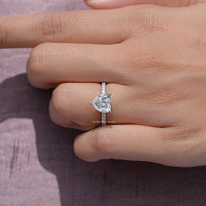 Heart Shape Moissanite Solitaire Engagement Ring