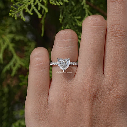Heart Shape Moissanite Solitaire Engagement Ring