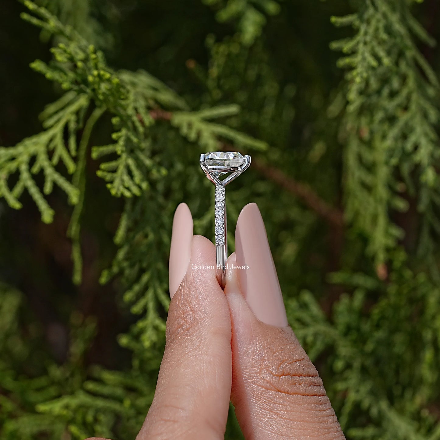 Heart Shape Moissanite Solitaire Engagement Ring