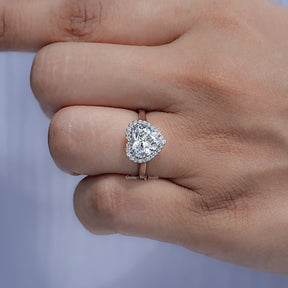 Heart Shaped Lab Diamond Halo Engagement Ring