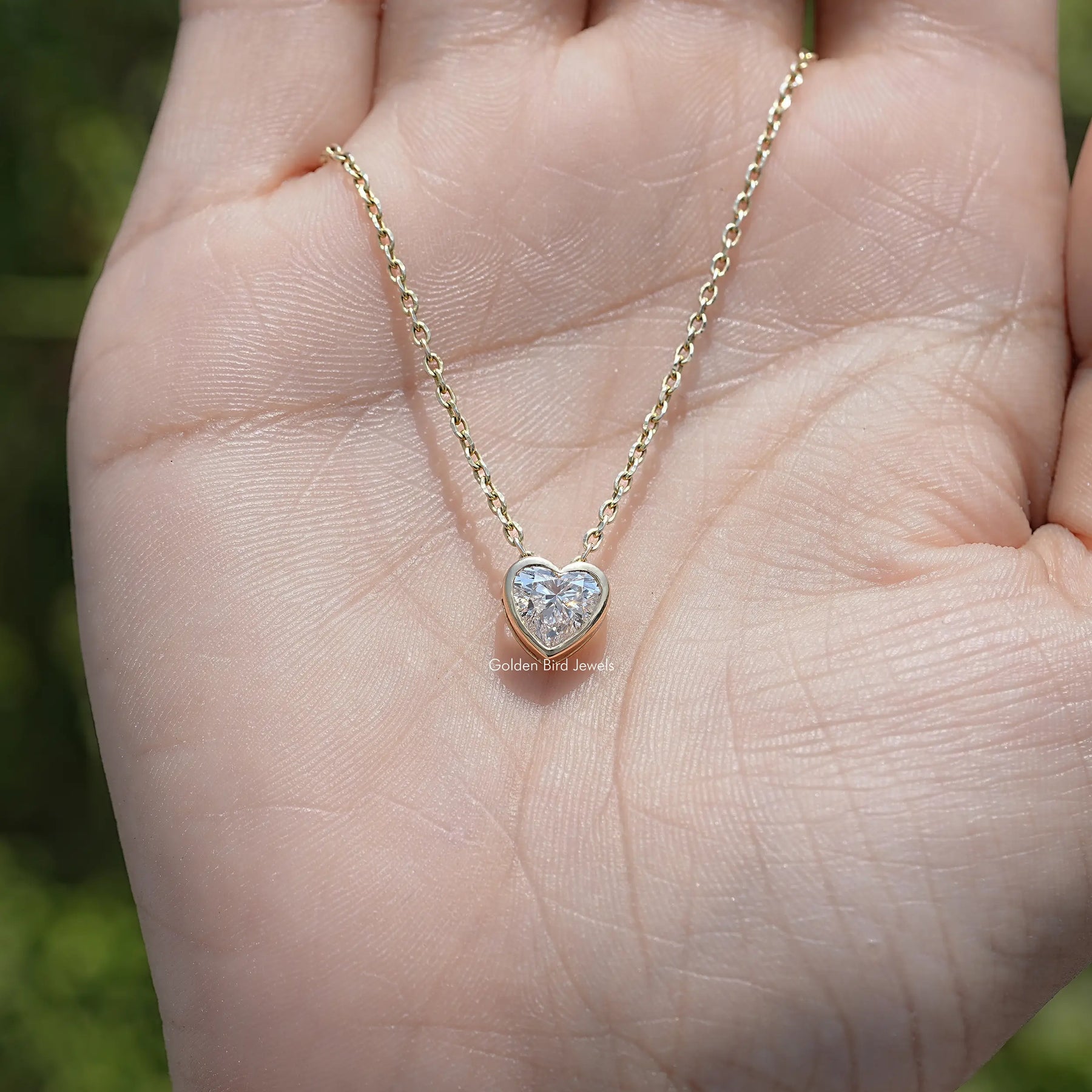 Heart Shaped Lab Diamond Solitaire Pendant
