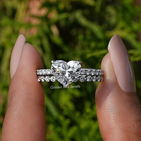 Heart Shaped Lab Diamond Bridal Ring Set