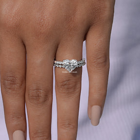 Heart Shaped Lab Diamond Bridal Ring Set