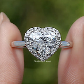 Heart Shaped Lab Diamond Halo Engagement Ring