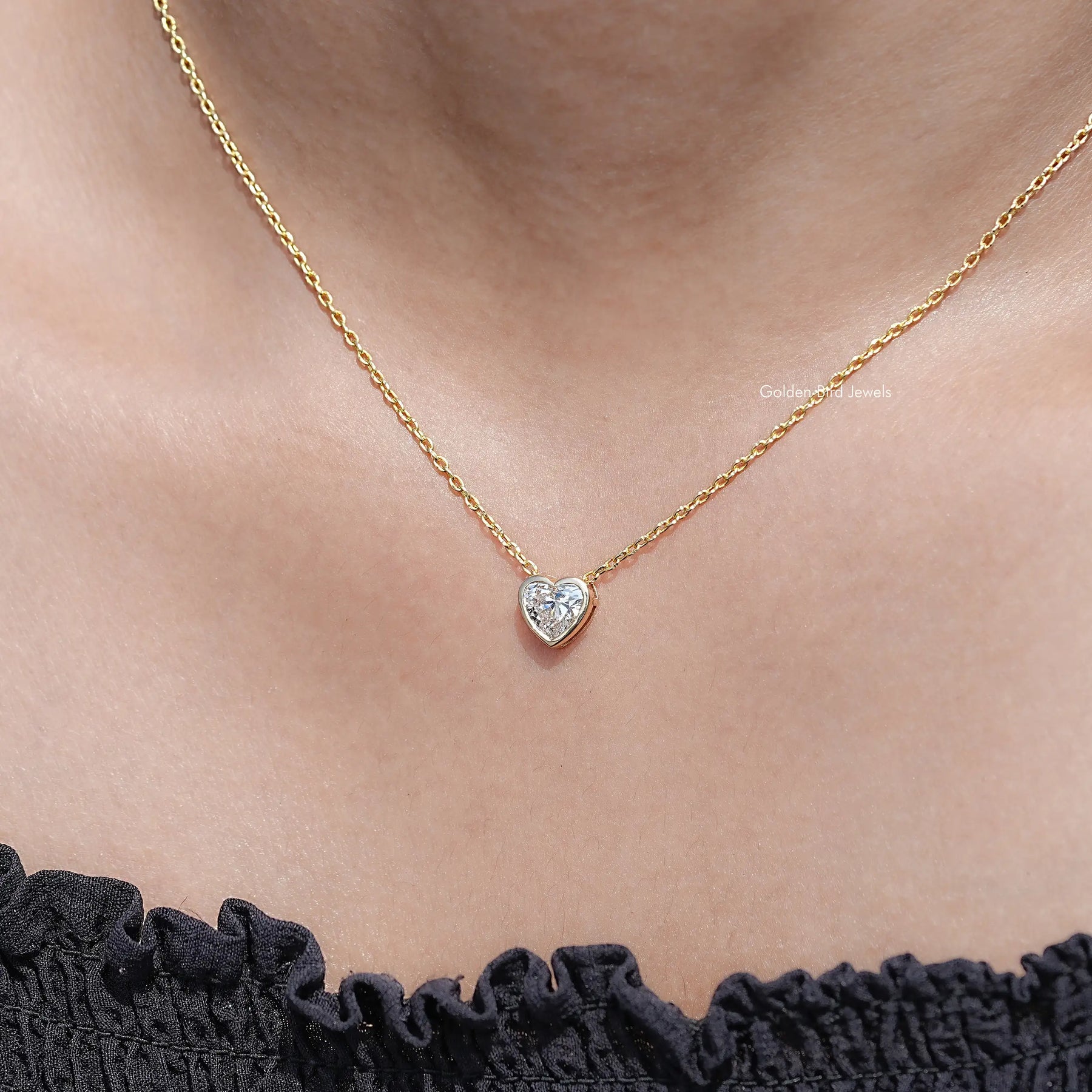 Heart Shaped Lab Diamond Solitaire Pendant