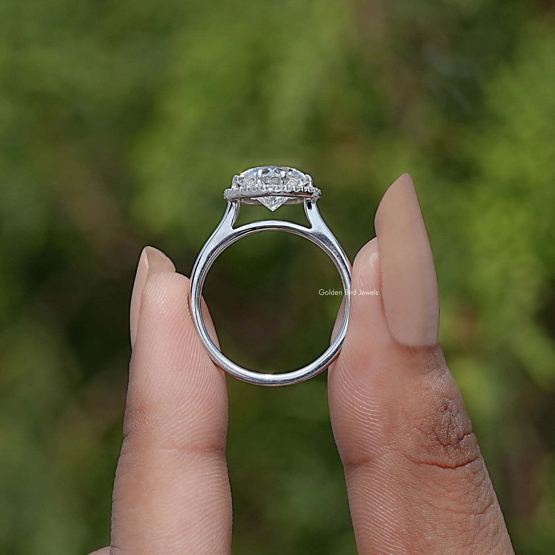 Heart Shaped Lab Diamond Halo Engagement Ring