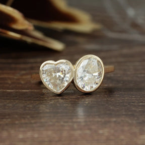 View of Oval And Heart Cut Moissanite Wedding Ring