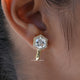 [Hexagon Moissanite Halo Earrings]-[Golden Bird Jewels]