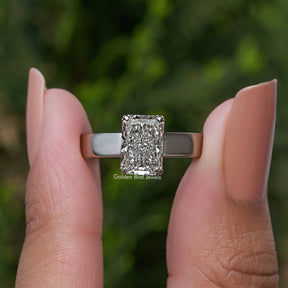 Hidden Halo Radiant Cut Lab Diamond Ring