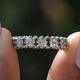 Round Cut Gemstone Half Eternity Band