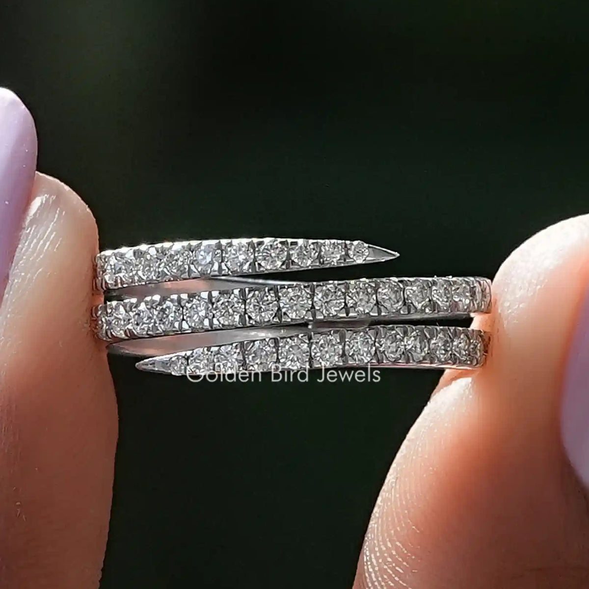 Moissanite Round Cut Spiral Eternity Band