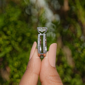 Irregular Old Mine Cushion Cut Moissanite Ring