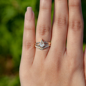 Kite Cut Lab Diamond Bridal Ring Set