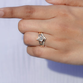 Kite Cut Lab Diamond Bridal Ring Set