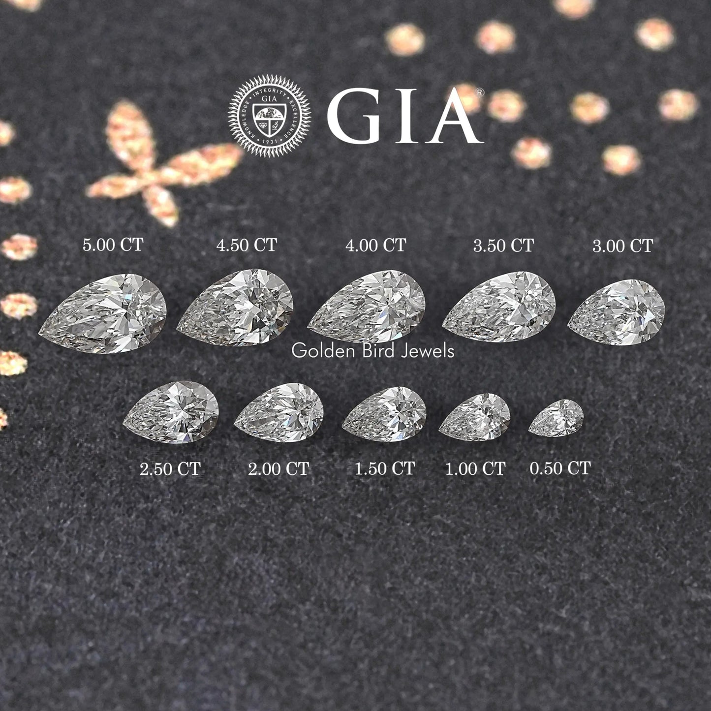 GIA Certified Pear Cut Loose Lab Diamond