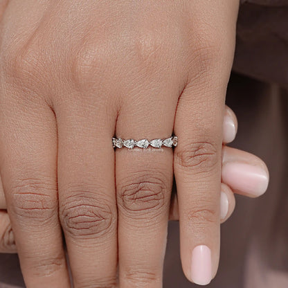Pear Cut Lab Diamond Eternity Wedding Band