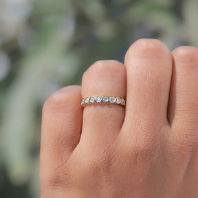 Round Cut Lab Diamond Bezel Set Full Eternity Band