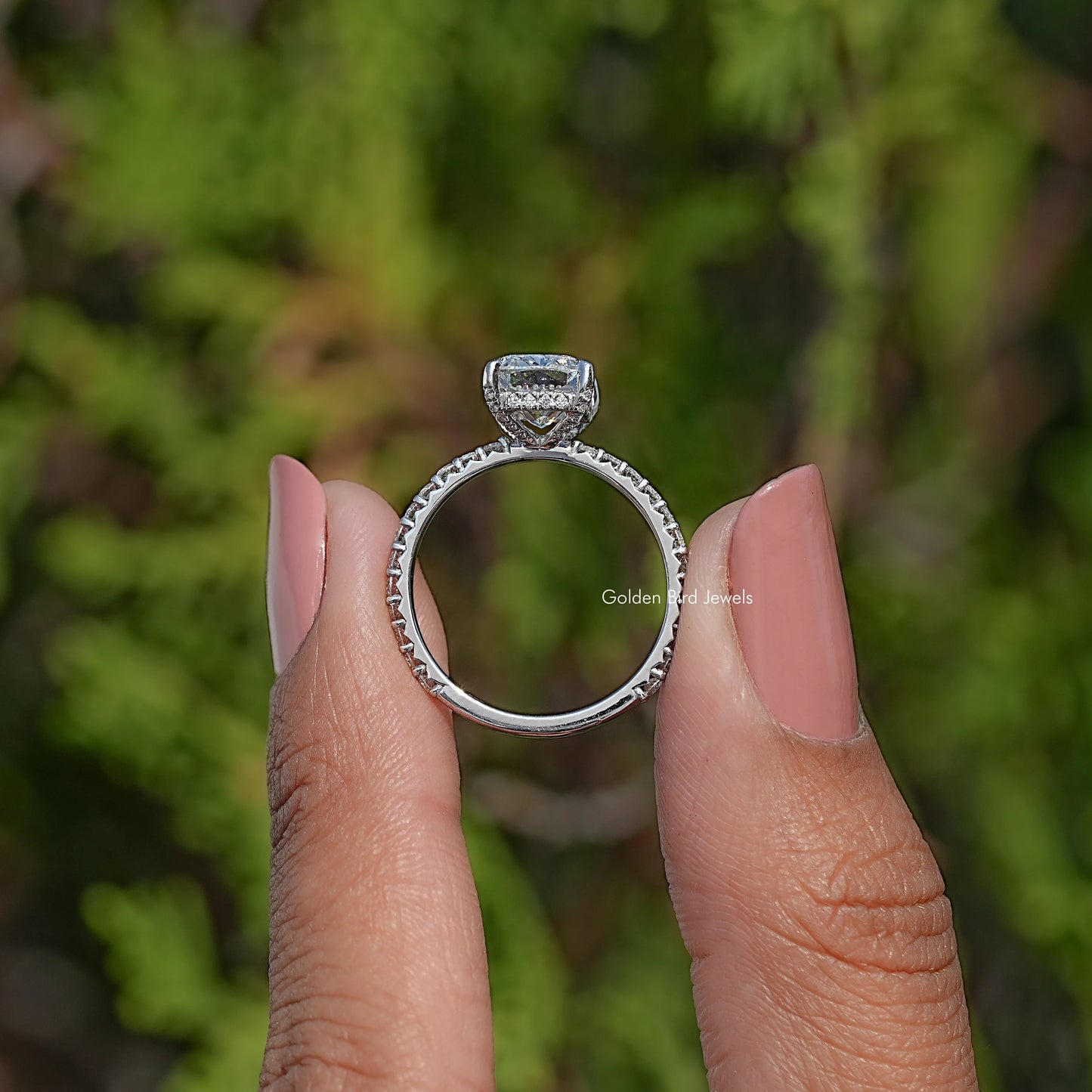 Back View Of Lab Diamond Engagement Ring
