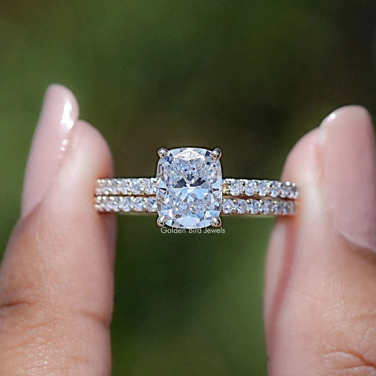 Diamantring im Kissenschliff aus Laborzucht