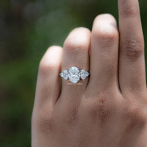 Oval And Trillion Lab Diamond Five Stone Ring